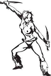 Sexy warrior girl decal 34